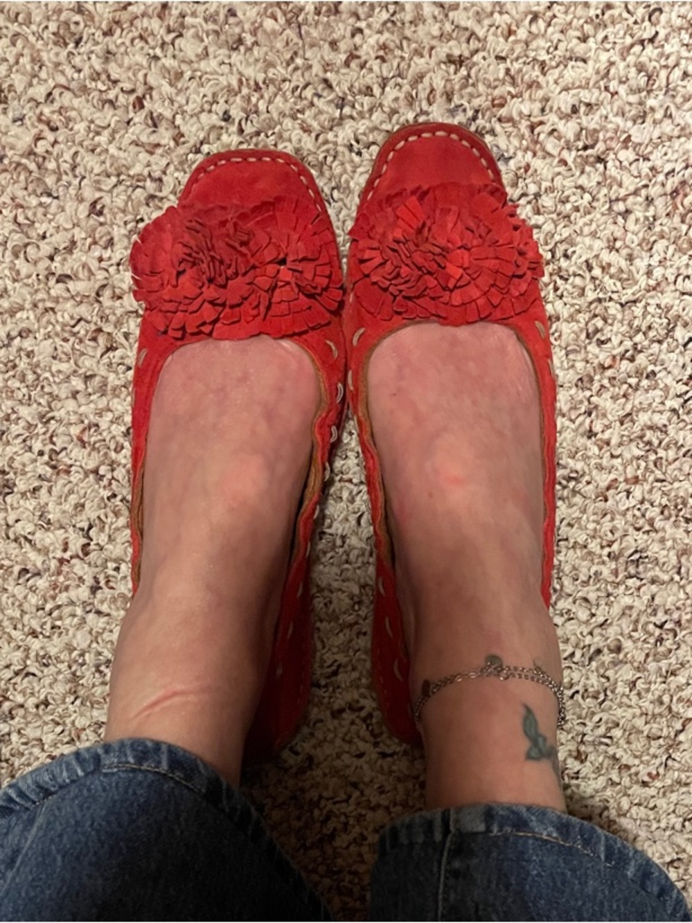 Women’s Café Noir Red Floral Ballet Flats